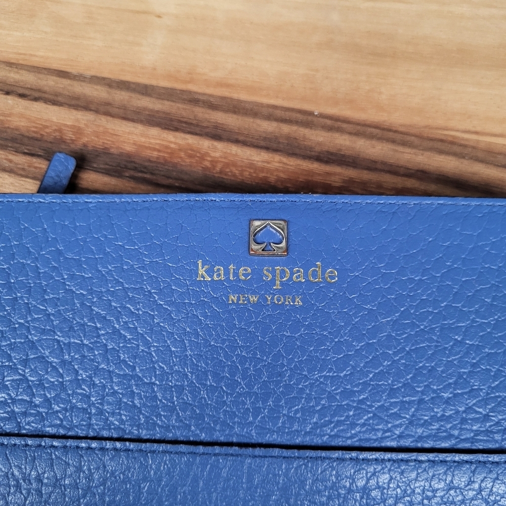 Kate Spade Blue Slim Leather Wallet, 6.5×3.5 - Picture 2 of 8